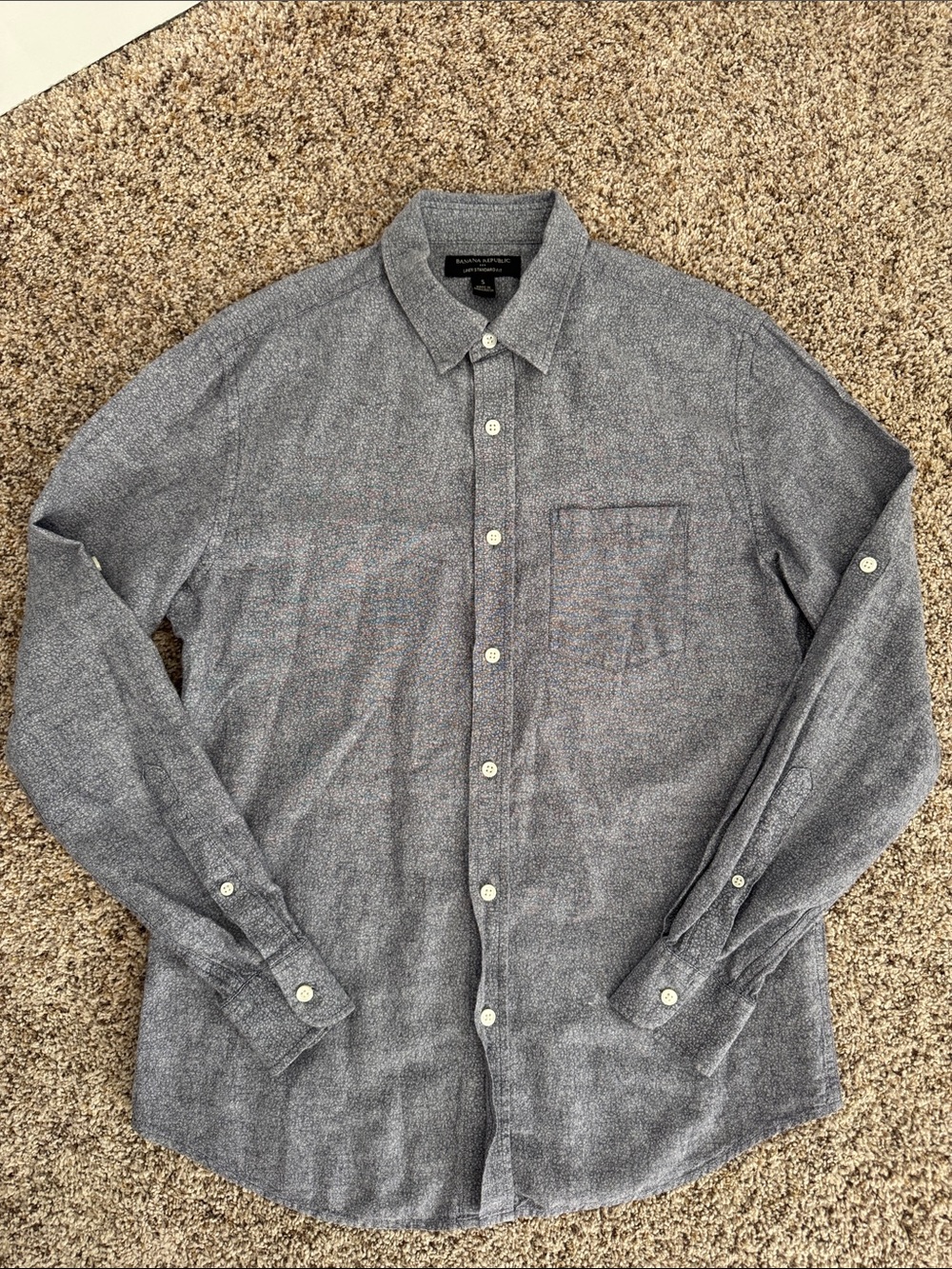 Banana Republic Men's Gray-Blue Button-Down Shirt